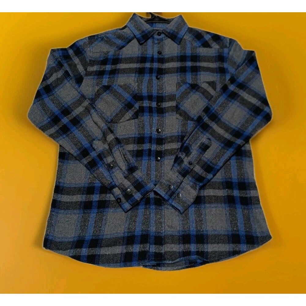 Blue Crown Mens S Multicolor Plaid Shirt Long Sleeve Button Up Flannel Style Sma